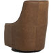 Carmine Cognac Leather Swivel Lounge Chair, Swivel